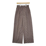 JOURNAL STANDARD L'essage チェック ワイドパンツ 定価24200円 パンツ ブラウン レディース ジャーナルスタンダードレサージュ【中古】5-1015T∞