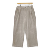 GYMPHLEX 2PLEATS STRAIGHT PANTS 定価18480円 GY-E0226 KNC コーデュロイ パンツ 24AW グレージュ レディース ジムフレックス【中古】5-1015T∞