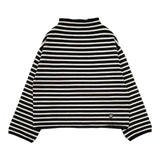 ORCIVAL ボトルネックプルオーバー 定価16500円 OR-D0032 ボーダー セーター ニット ブラック ホワイト レディース オーシバル/オーチバル【中古】5-1015T∞