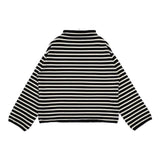 ORCIVAL ボトルネックプルオーバー 定価16500円 OR-D0032 ボーダー セーター ニット ブラック ホワイト レディース オーシバル/オーチバル【中古】5-1015T∞