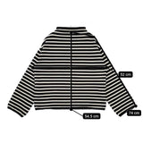 ORCIVAL ボトルネックプルオーバー 定価16500円 OR-D0032 ボーダー セーター ニット ブラック ホワイト レディース オーシバル/オーチバル【中古】5-1015T∞