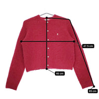 GYMPHLEX 24AW シャギーニット ショートカーディガン 定価19800円 アルパカ混 カーディガン レッド レディース ジムフレックス【中古】5-0319T◎