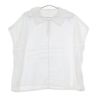 nest Robe/UpcycleLino 近江晒し襟付きプルオーバー 01242-1132 ブラウス シャツ ホワイト レディース ネストローブ/アップサイクルリノ【中古】5-0604S∞