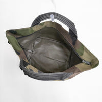 Herve Chapelier 1027W コーデュラ 舟型 カモフラ 迷彩 トートバッグ カーキ レディース エルベ・シャプリエ【中古】5-0813G◎
