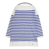 ORCIVAL オーバーサイズ バスクシャツ チュニック ボーダー カットソー ホワイト ブルー レディース オーシバル/オーチバル【中古】5-0901M∞