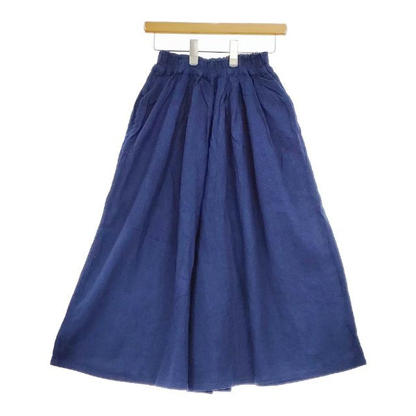 ヂェン先生の日常着 新品 キュロットワイドパンツ コットンリネン パンツ ネイビー レディース ヂェン先生の日常着【中古】5-0428M∞