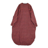 veritecoeur VC-2072 ノーカラーチェックネルシャツワンピース 定価28000円 ワンピース レッド レディース ヴェリテクール【中古】5-1101T∞