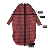 veritecoeur VC-2072 ノーカラーチェックネルシャツワンピース 定価28000円 ワンピース レッド レディース ヴェリテクール【中古】5-1101T∞