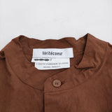 veritecoeur VC-2309 バンドカラーシャツワンピース プルオーバー ワンピース ブラウン レディース ヴェリテクール【中古】5-0511M♪