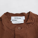 veritecoeur VC-2309 バンドカラーシャツワンピース プルオーバー ワンピース ブラウン レディース ヴェリテクール【中古】5-0511M♪