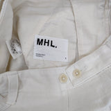 MHL. 595-3143501 WORN LINEN COTTON DRILL パンツ 23SS オフホワイト レディース エムエイチエル【中古】5-1015G∞