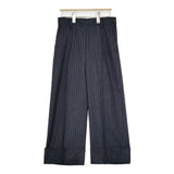 MARGARET HOWELL/FOX BROTHERS 578-8243006 ウール ストライプ パンツ ネイビー レディース マーガレットハウエル/フォックスブラザーズ【中古】5-1015T∞