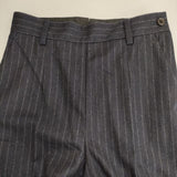 MARGARET HOWELL/FOX BROTHERS 578-8243006 ウール ストライプ パンツ ネイビー レディース マーガレットハウエル/フォックスブラザーズ【中古】5-1015T∞