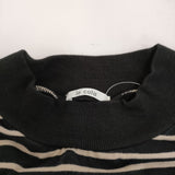 le colis ボーダー モックネック 裾ドローコード カットソー ブラック ベージュ レディース ルコリ【中古】5-0513M♪