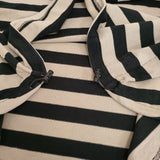 le colis ボーダー モックネック 裾ドローコード カットソー ブラック ベージュ レディース ルコリ【中古】5-0513M♪