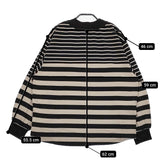 le colis ボーダー モックネック 裾ドローコード カットソー ブラック ベージュ レディース ルコリ【中古】5-0513M♪