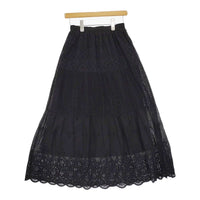 Heart Market レースティアードSK カットワーク ロングスカート ブラック レディース ハートマーケット【中古】5-0513M♪