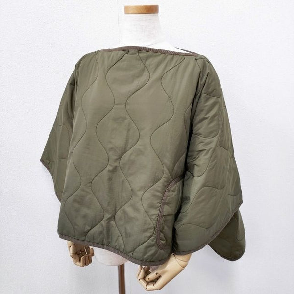 45R/45rpm ナイロンリップのキルトポンチョ 定価19800円 中綿 ポンチョ カーキ レディース フォーティーファイブアールピーエム【中古】5-1102T∞
