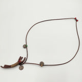 HENRY CUIR レザー ビーズ ネックレス ブラウン レディース アンリークイール【中古】5-0512G∞