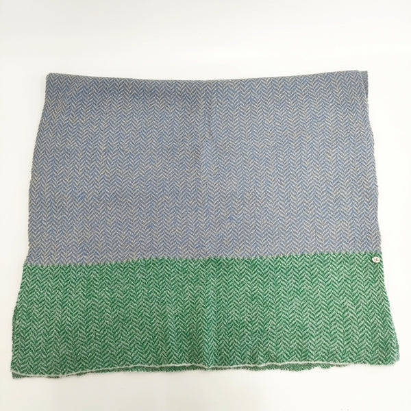 45R/45rpm ヘリンボーン 大判 マフラー ストール ブルー グリーン レディース フォーティーファイブアールピーエム【中古】5-1016T◎