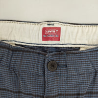 Levi's XX CHINO EZ TAPER ストレッチ テーパードパンツ イージーパンツ チェック柄 チノパンツ ブルー ブラック メンズ リーバイス【中古】5-0928T△