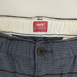 Levi's XX CHINO EZ TAPER ストレッチ テーパードパンツ イージーパンツ チェック柄 チノパンツ ブルー ブラック メンズ リーバイス【中古】5-0928T△