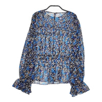 SOULEIADO 24AW コットンプリント シャーリングブラウス 定価26400円 75014401202 サイズ36 ブラウス シャツ ブルー 多色 レディース ソレイアード【中古】5-0319G◎