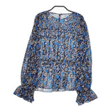 SOULEIADO 24AW コットンプリント シャーリングブラウス 定価26400円 75014401202 サイズ36 ブラウス シャツ ブルー 多色 レディース ソレイアード【中古】5-0319G◎