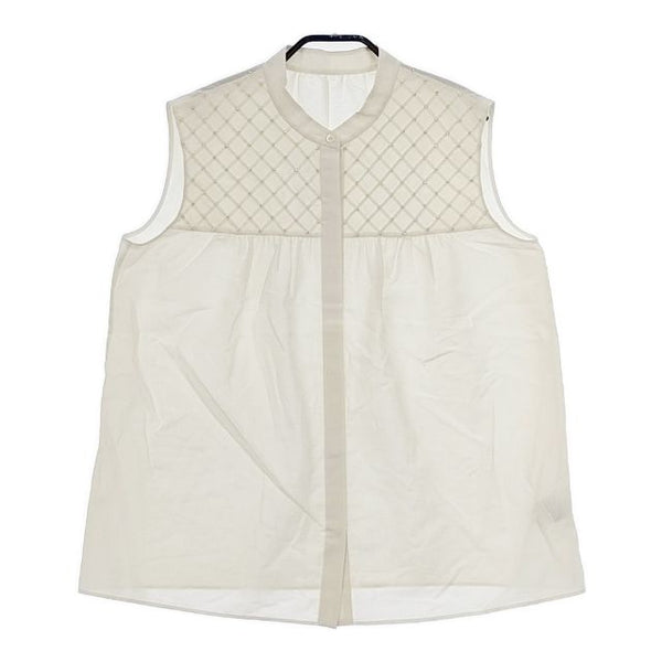 TOMORROWLAND collection 新品 シアーオーガンジー ビーズヨークブラウス 定価33000円  ブラウス シャツ 25SS アイボリー レディース トゥモローランド【中古】5-0604S∞