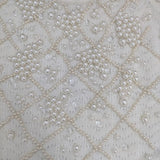 DES PRES 新品 パールレースステッチ ラグランスリーブプルオーバー 定価39600円 セーター ニット 24AW オフホワイト レディース デプレ【中古】5-1102T∞