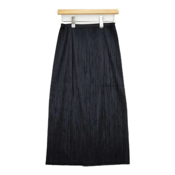 PLEATS PLEASE ISSEY MIYAKE プリーツベロアスカート PP43-JG844 ロングスカート ブラック レディース プリーツプリーズ【中古】5-1102T∞