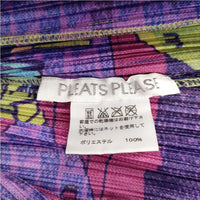 PLEATS PLEASE ISSEY MIYAKE プリーツプリーズ 石畳の街風景 プリントジップアップシャツジャケット イッセイミヤケ PP63-JC681 ジャケット パープル 多色 レディース プリーツプリーズ【中古】5-0319G◎