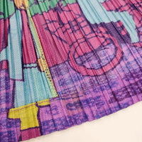 PLEATS PLEASE ISSEY MIYAKE プリーツプリーズ 石畳の街風景 プリントジップアップシャツジャケット イッセイミヤケ PP63-JC681 ジャケット パープル 多色 レディース プリーツプリーズ【中古】5-0319G◎