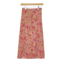 PLEATS PLEASE ISSEY MIYAKE プリーツスカート 花柄 PP51-JG584 サイズ4 ロングスカート ピンク レディース プリーツプリーズ【中古】5-0511M♪