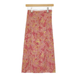 PLEATS PLEASE ISSEY MIYAKE プリーツスカート 花柄 PP51-JG584 サイズ4 ロングスカート ピンク レディース プリーツプリーズ【中古】5-0511M♪