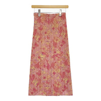 PLEATS PLEASE ISSEY MIYAKE プリーツスカート 花柄 PP51-JG584 サイズ4 ロングスカート ピンク レディース プリーツプリーズ【中古】5-0511M♪
