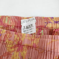 PLEATS PLEASE ISSEY MIYAKE プリーツスカート 花柄 PP51-JG584 サイズ4 ロングスカート ピンク レディース プリーツプリーズ【中古】5-0511M♪