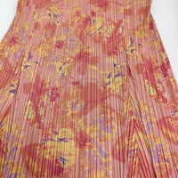 PLEATS PLEASE ISSEY MIYAKE プリーツスカート 花柄 PP51-JG584 サイズ4 ロングスカート ピンク レディース プリーツプリーズ【中古】5-0511M♪