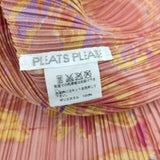 PLEATS PLEASE ISSEY MIYAKE プリーツ 花柄 PP51-JK581 半袖Ｔシャツ カットソー ピンク マルチカラー レディース プリーツプリーズ【中古】5-0604S∞