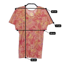 PLEATS PLEASE ISSEY MIYAKE プリーツ 花柄 PP51-JK581 半袖Ｔシャツ カットソー ピンク マルチカラー レディース プリーツプリーズ【中古】5-0604S∞