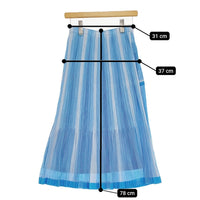 PLEATS PLEASE ISSEY MIYAKE プリーツスカート ペチコート付 メッシュ PP71-JG723 Lブルー ホワイト レディース プリーツプリーズ【中古】5-0511M♪