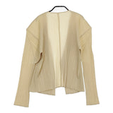 PLEATS PLEASE ISSEY MIYAKE PP04-JD623 サイズ3 カーディガン 羽織 ノーカラージャケット ベージュ レディース プリーツプリーズ【中古】5-0511M♪