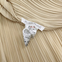 PLEATS PLEASE ISSEY MIYAKE PP04-JD623 サイズ3 カーディガン 羽織 ノーカラージャケット ベージュ レディース プリーツプリーズ【中古】5-0511M♪