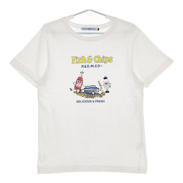 R&D.M.Co- Fish&Chips コットン XL 半袖Ｔシャツ カットソー ホワイト レディース オールドマンズテーラー【中古】5-0504S∞