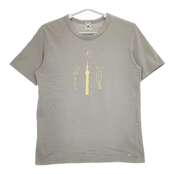 mina perhonen 東京スカイツリー ST0004 顔料プリント サイズM 半袖Ｔシャツ カットソー グレー レディース ミナペルホネン【中古】5-0504S∞