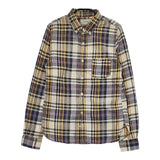 DMG 16-302X ボタンダウン チェック サイズ2 長袖シャツ キナリ ネイビー レディース ディーエムジー/ドミンゴ【中古】5-0513M♪