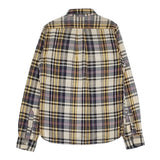 DMG 16-302X ボタンダウン チェック サイズ2 長袖シャツ キナリ ネイビー レディース ディーエムジー/ドミンゴ【中古】5-0513M♪