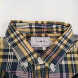 DMG 16-302X ボタンダウン チェック サイズ2 長袖シャツ キナリ ネイビー レディース ディーエムジー/ドミンゴ【中古】5-0513M♪