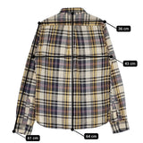 DMG 16-302X ボタンダウン チェック サイズ2 長袖シャツ キナリ ネイビー レディース ディーエムジー/ドミンゴ【中古】5-0513M♪