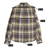 DMG 16-302X ボタンダウン チェック サイズ2 長袖シャツ キナリ ネイビー レディース ディーエムジー/ドミンゴ【中古】5-0513M♪